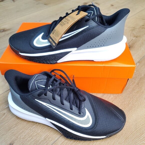 Mens Nike Precision VII Basketball Sneaker Black Grey White FN4322-005 NEW Shoes